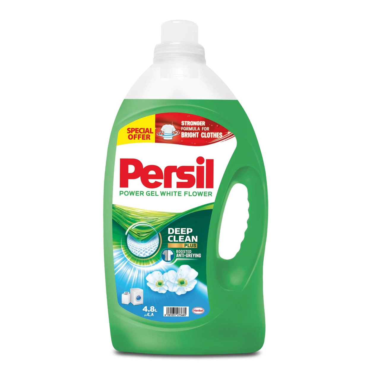 جێڵی پرسیل بە بۆنی گوڵی سپی بۆ جلشۆردن 4.8lt