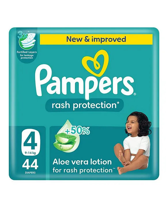 Pampers Rash Protection Diapers Size 4 (44 Pieces)